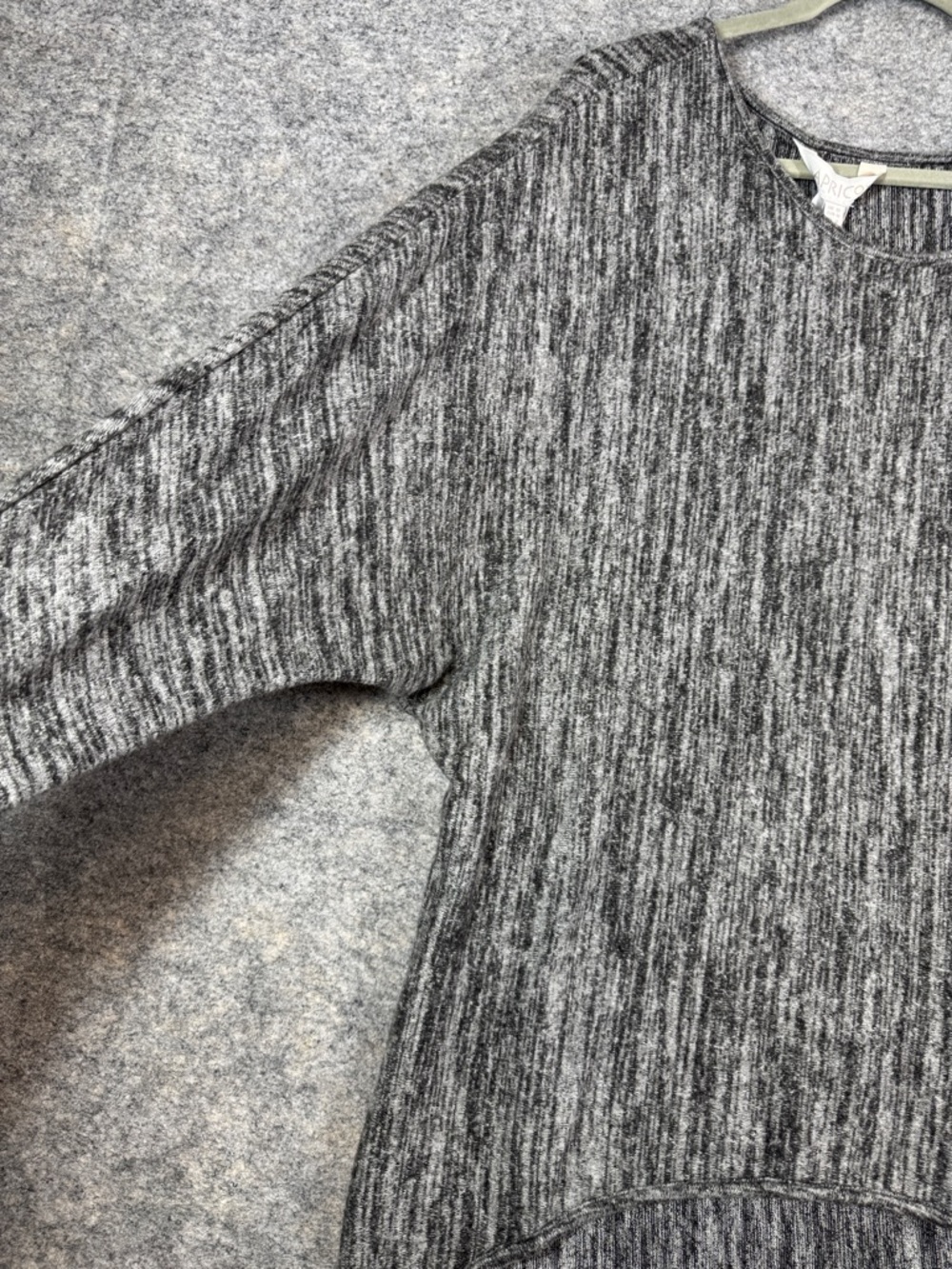 Apricot Heathered Gray High Low Knit Lagenlook Top Minimalist Casual Size 8 - Picture 5 of 10
